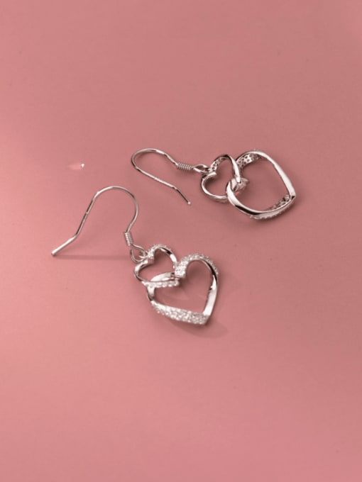 Rosh 925 Sterling Silver Heart Minimalist Hook Earring