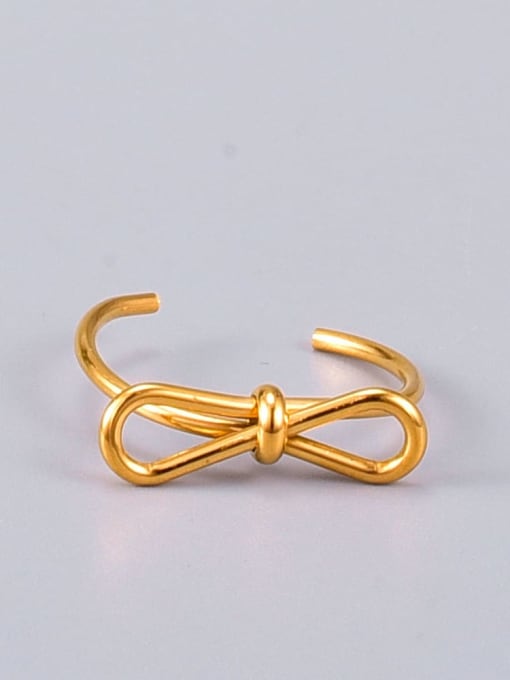 A TEEM Titanium Steel Butterfly Knot Minimalist Midi Ring 0