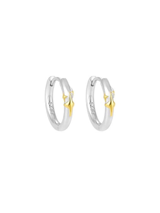DAKA 925 Sterling Silver Geometric Minimalist Huggie Earring