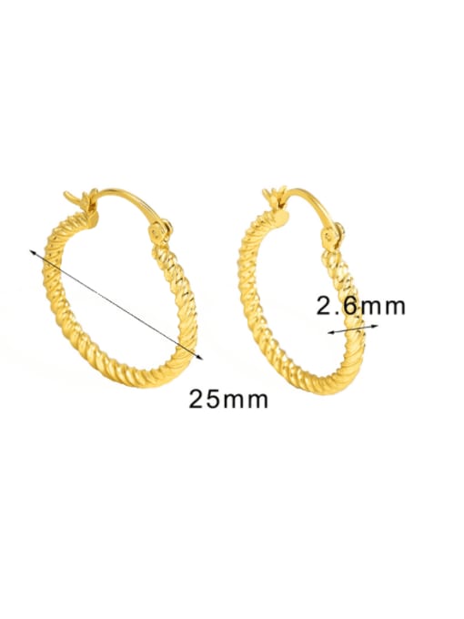 CHARME Brass Twist Geometric Minimalist Stud Earring 3