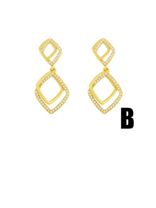 B Brass Cubic Zirconia Star Minimalist Drop Earring