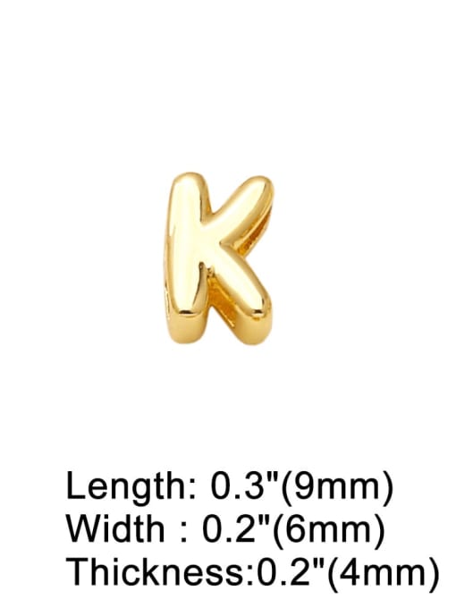 K Brass Letter Minimalist Necklace