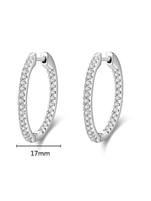 MODN 925 Sterling Silver Cubic Zirconia Geometric Minimalist Huggie Earring 3