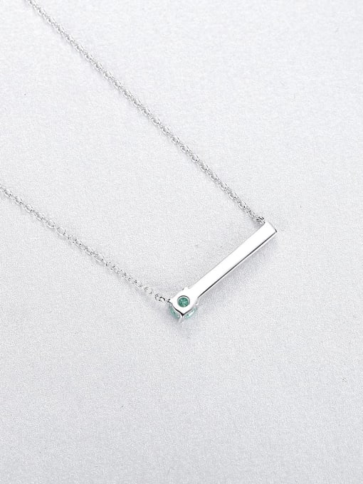 CCUI 925 Sterling Silver Cubic Zirconia Geometric Minimalist Necklace 3