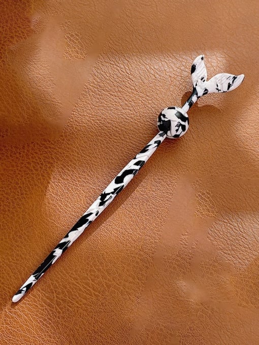 Black and white pattern 19cm Cellulose Acetate Cute Irregular Hair Stick
