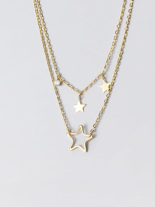 Rosh 925 Sterling Silver Star Minimalist Multi Strand Necklace 3