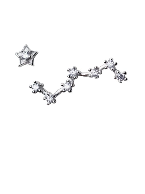 Rosh 925 Sterling Silver Cubic Zirconia  Star Classic Ear Climber Earring