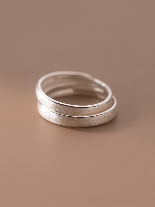 Rosh 925 Sterling Silver Geometric Minimalist Band Ring 4