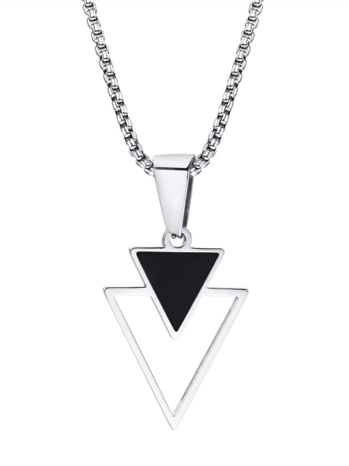 CONG Stainless steel Geometric Hip Hop Necklace 4