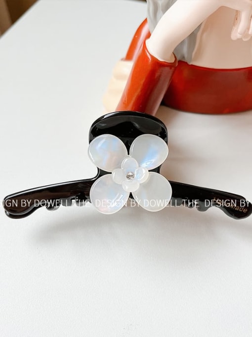 Colorful white flowers Cellulose Acetate Trend Geometric Alloy Jaw Hair Claw