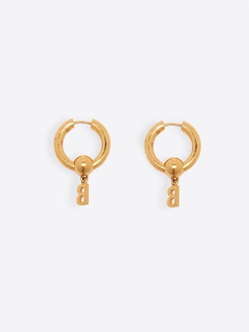 LI MUMU Brass Geometric Vintage Huggie Earring
