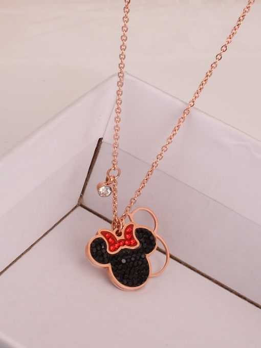 A TEEM Titanium Cute  Mickey Mouse Choker Necklace 1