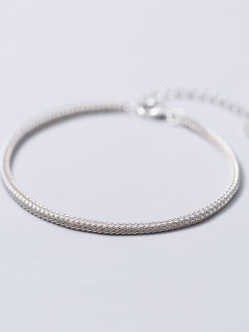 Rosh 925 Sterling Silver Irregular Minimalist Link Bracelet 3