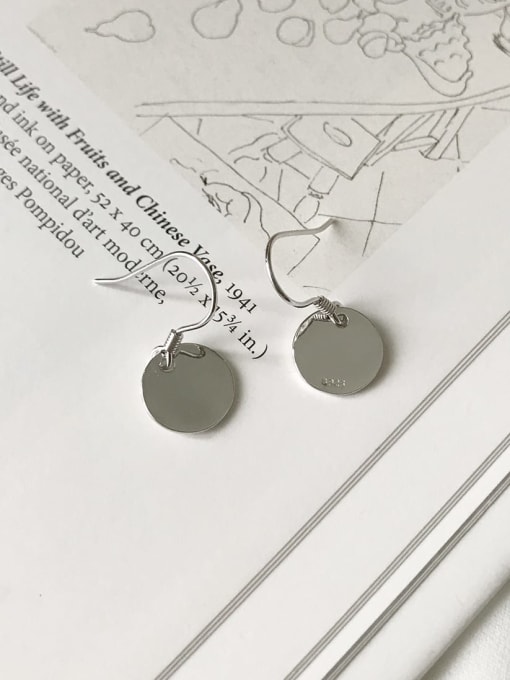 Boomer Cat 925 Sterling Silver  Smooth Round Minimalist Hook Earring