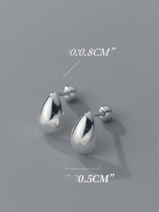 Rosh 925 Sterling Silver Water Drop Minimalist Stud Earring 3