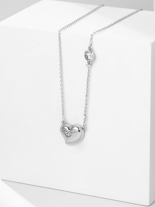 XP Copper Alloy Cubic Zirconia Heart Dainty Necklace 3