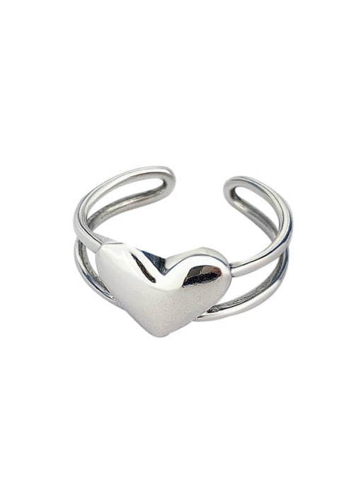 XBOX 925 Sterling Silver Heart Vintage Stackable Ring 0
