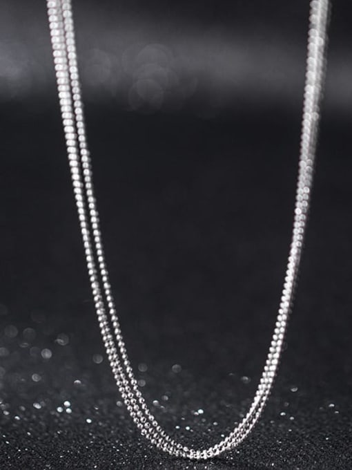 Rosh 925 Sterling Silver Round Bead Chain Minimalist Multi Strand Necklace 1
