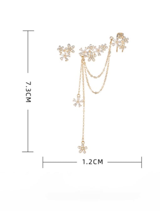 Luxu Brass Cubic Zirconia Flower Bohemia Drop Earring 2