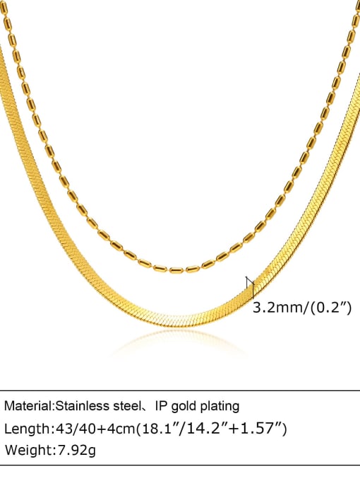 CONG Titanium Steel Geometric Minimalist Multi Strand Necklace 3