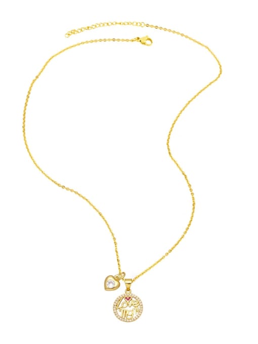 CC Brass Cubic Zirconia  Minimalist Heart Pendant Necklace 3