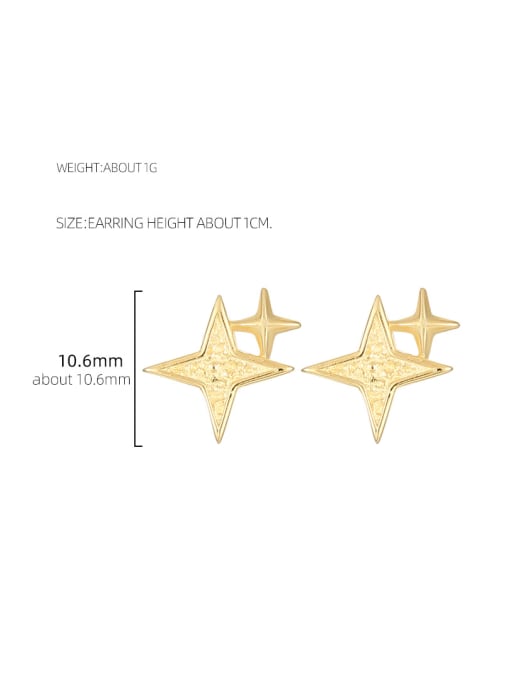 BeiFei Minimalism Silver 925 Sterling Silver Star Minimalist Stud Earring 3