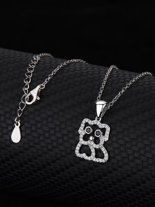 BC-Swarovski Elements 925 Sterling Silver Cubic Zirconia Dog Cute Necklace 2