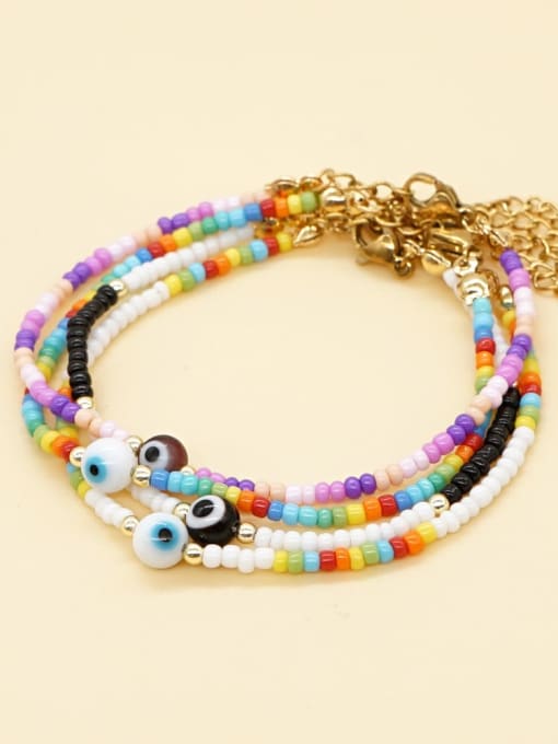 MMBEADS Miyuki Millet Bead Multi Color Evil Eye Bohemia Handmade Beaded Bracelet