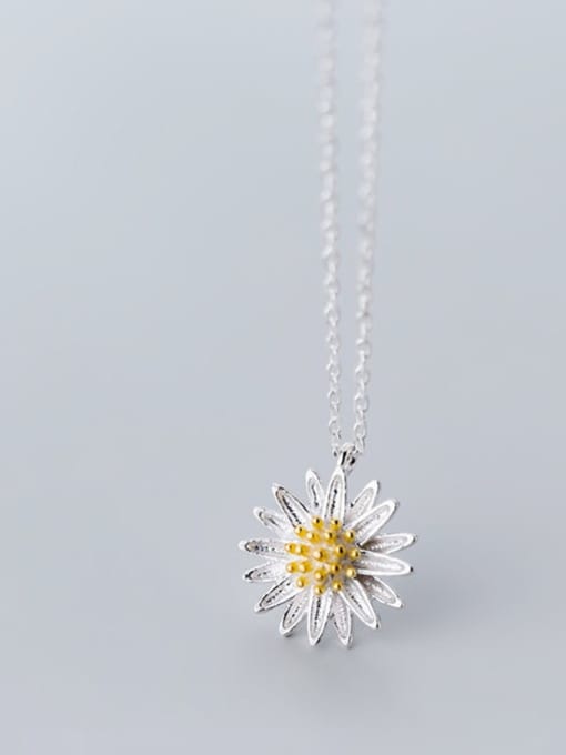 Rosh 925 Sterling Silver Simple flower pendant Necklace 0