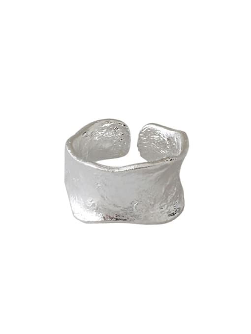 DAKA 925 Sterling Silver Irregular Minimalist Free Size Band Ring 3