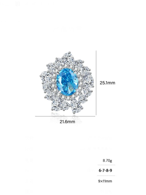 BC-Swarovski Elements 925 Sterling Silver High Carbon Diamond Irregular Luxury Cocktail Ring 3