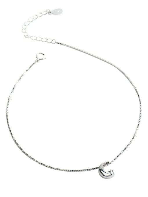 XBOX 925 Sterling Silver Moon Minimalist  Anklet 0