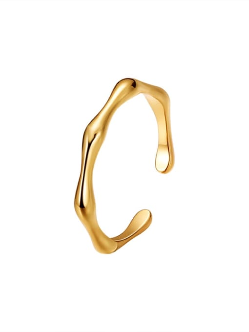 CHARME Brass Smooth Geometric Statement Band Ring 3