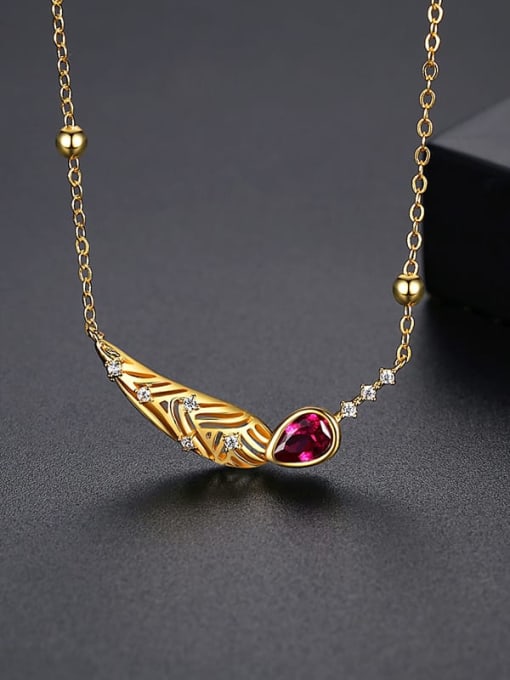 YTN 018 Brass Cubic Zirconia Geometric Luxury Necklace