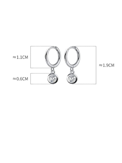 Rosh 925 Sterling Silver Cubic Zirconia Geometric Statement Huggie Earring 4