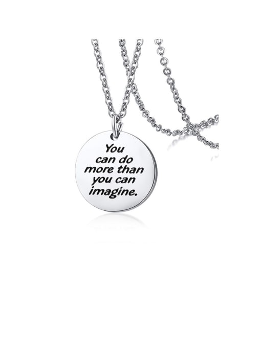 CONG Stainless Steel With Minimalist round card Necklaces 1