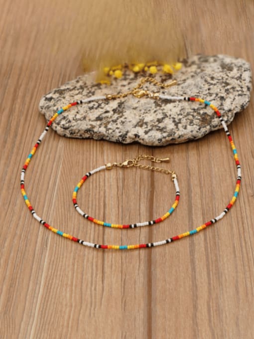 Roxi Bohemia Miyuki Millet Bead Multi Color Bracelet and Necklace Set 0