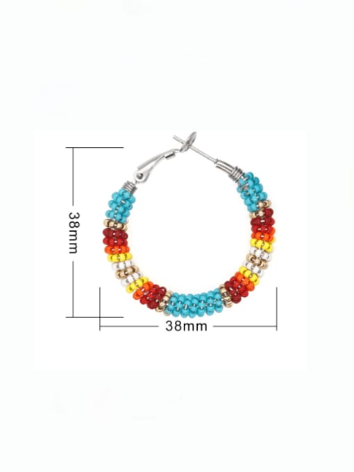 Roxi Zinc Alloy Miyuki Millet Bead Geometric Bohemia Pure handmade Weave Earring 2