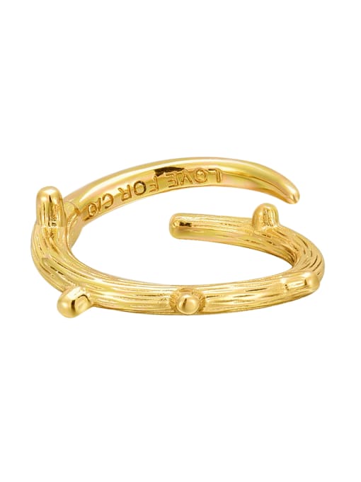 Gold Branch Ring 925 Sterling Silver Irregular Minimalist Band Ring