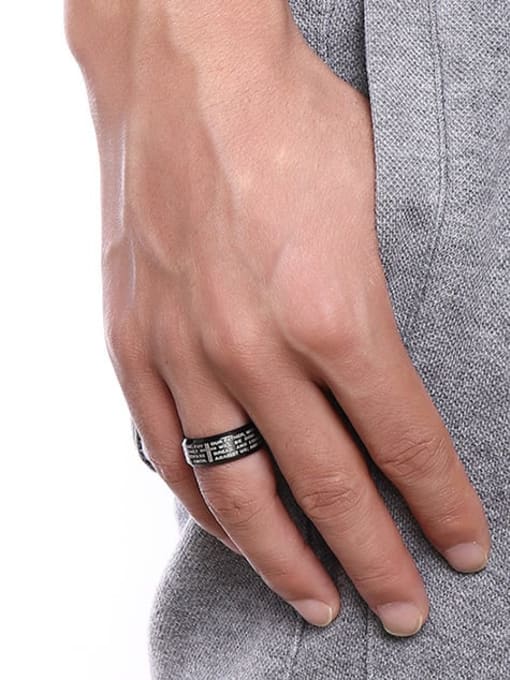 CONG Titanium Steel Letter Minimalist Band Ring 1