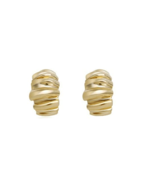 E29 18K gold Titanium Steel Irregular Minimalist Stud Earring