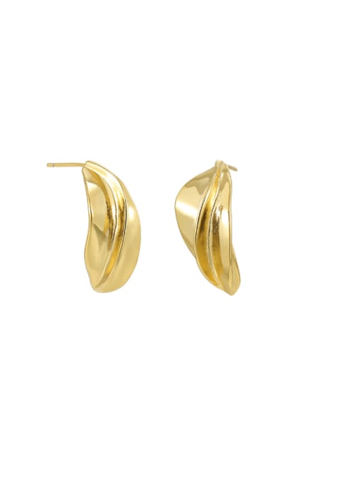 Gold petal earrings Brass Irregular Trend Stud Earring