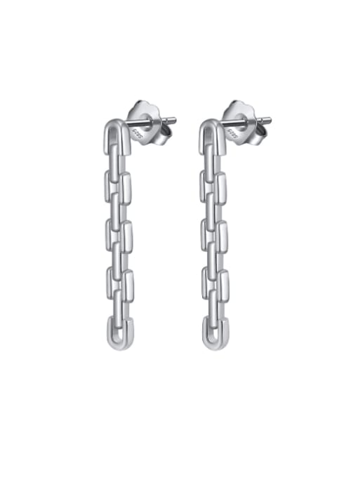 RINNTIN 925 Sterling Silver Geometric Tassel Minimalist Drop Earring 2