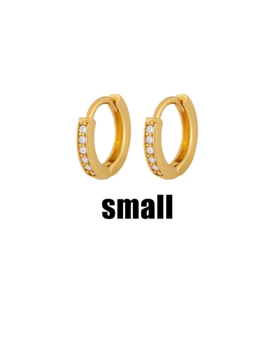 CC Brass Cubic Zirconia Geometric Minimalist Huggie Earring 4