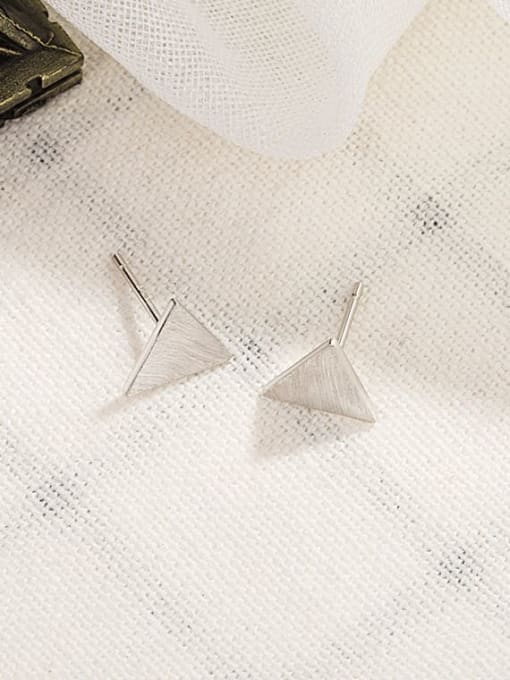 HAHN 925 Sterling Silver Smooth Triangle Minimalist Stud Earring 1