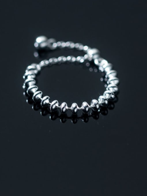 Rosh 925 Sterling Silver Bead Geometric Minimalist Band Ring 0