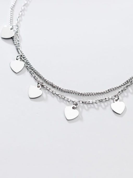 Rosh 925 Sterling Silver Heart Minimalist Strand Bracelet 3