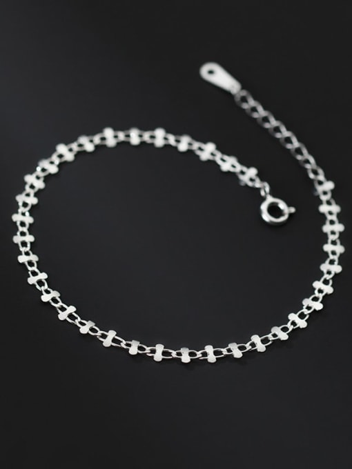 Rosh 925 Sterling Silver Cross Minimalist Link Bracelet 0
