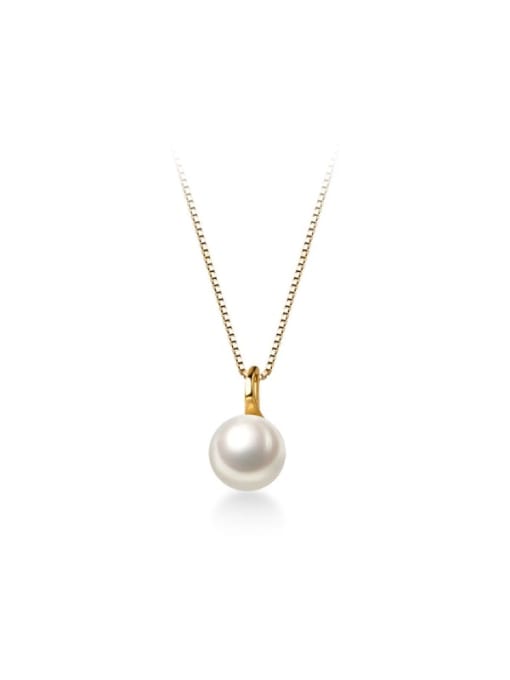 Rosh 925 Sterling Silver Imitation Pearl Round Minimalist Necklace 4