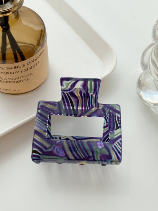 Stripe purple 5cm Cellulose Acetate Trend Geometric Alloy Multi Color Jaw Hair Claw